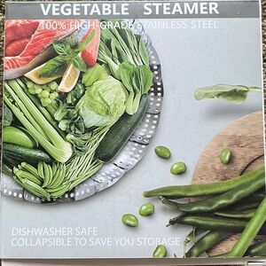 Premium Stainless Steel Vegetable Steamer - Silver